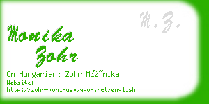 monika zohr business card